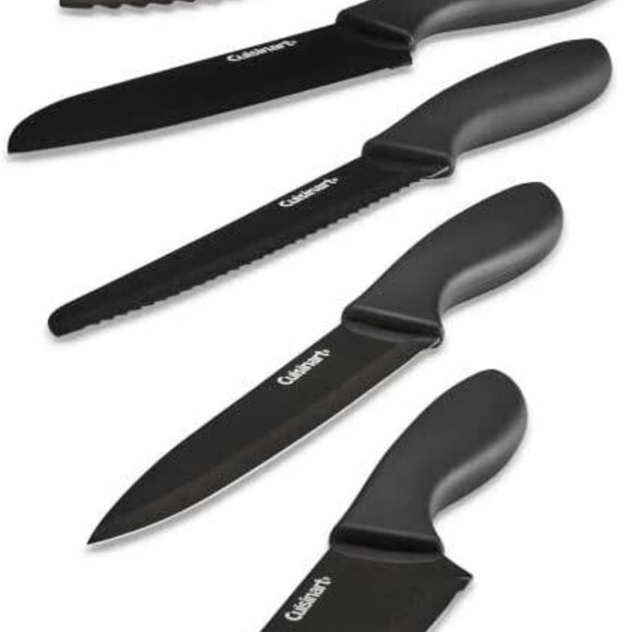 Cuisinart Advantage 10 Piece Ceramic Coated Knife Set with Blade Guards, black - Picture 3 of 8
